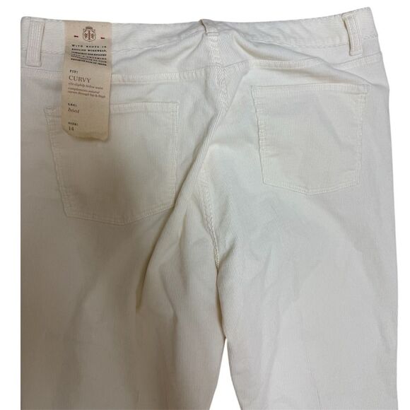 Talbots Women's Size 14 Corduroy Curvy Fit Straight Leg Pants. Ivory Cream - Picture 5 of 12
